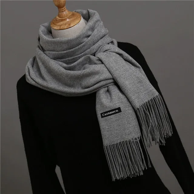 Solid Color Winter Cashmere Scarves