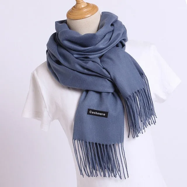 Solid Color Winter Cashmere Scarves