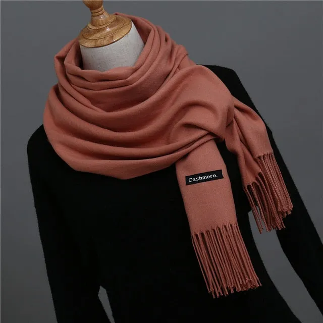 Solid Color Winter Cashmere Scarves