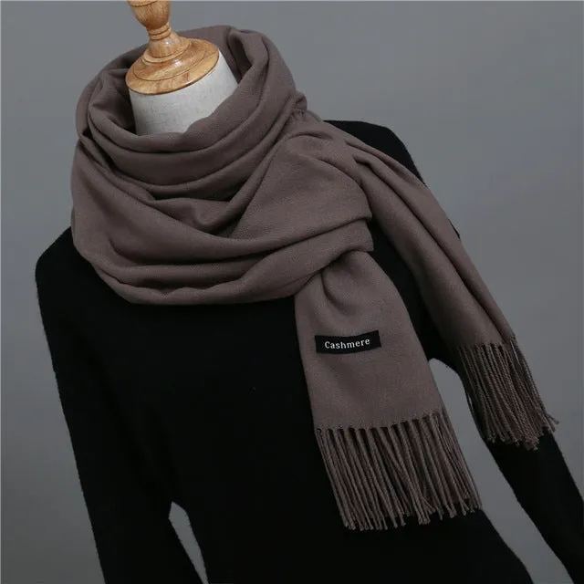 Solid Color Winter Cashmere Scarves