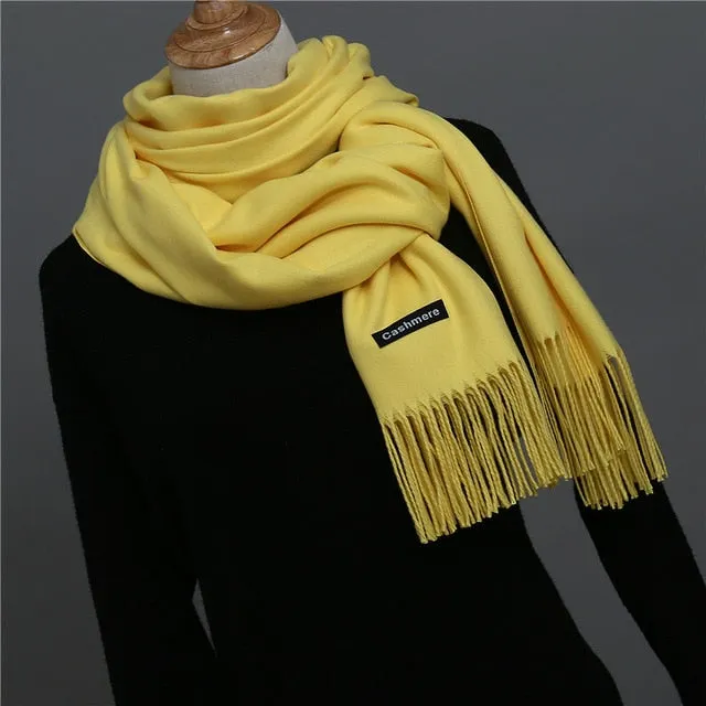 Solid Color Winter Cashmere Scarves