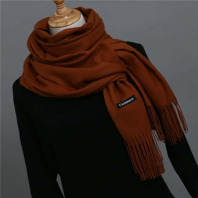 Solid Color Winter Cashmere Scarves