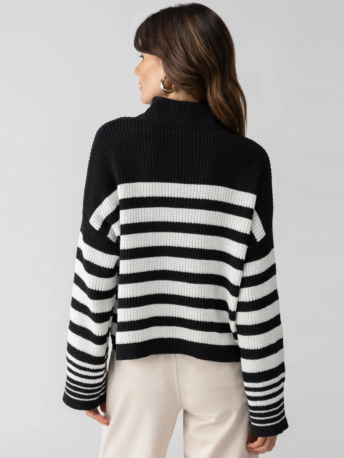 Stay Cozy Sweater Black Chalk Stripe