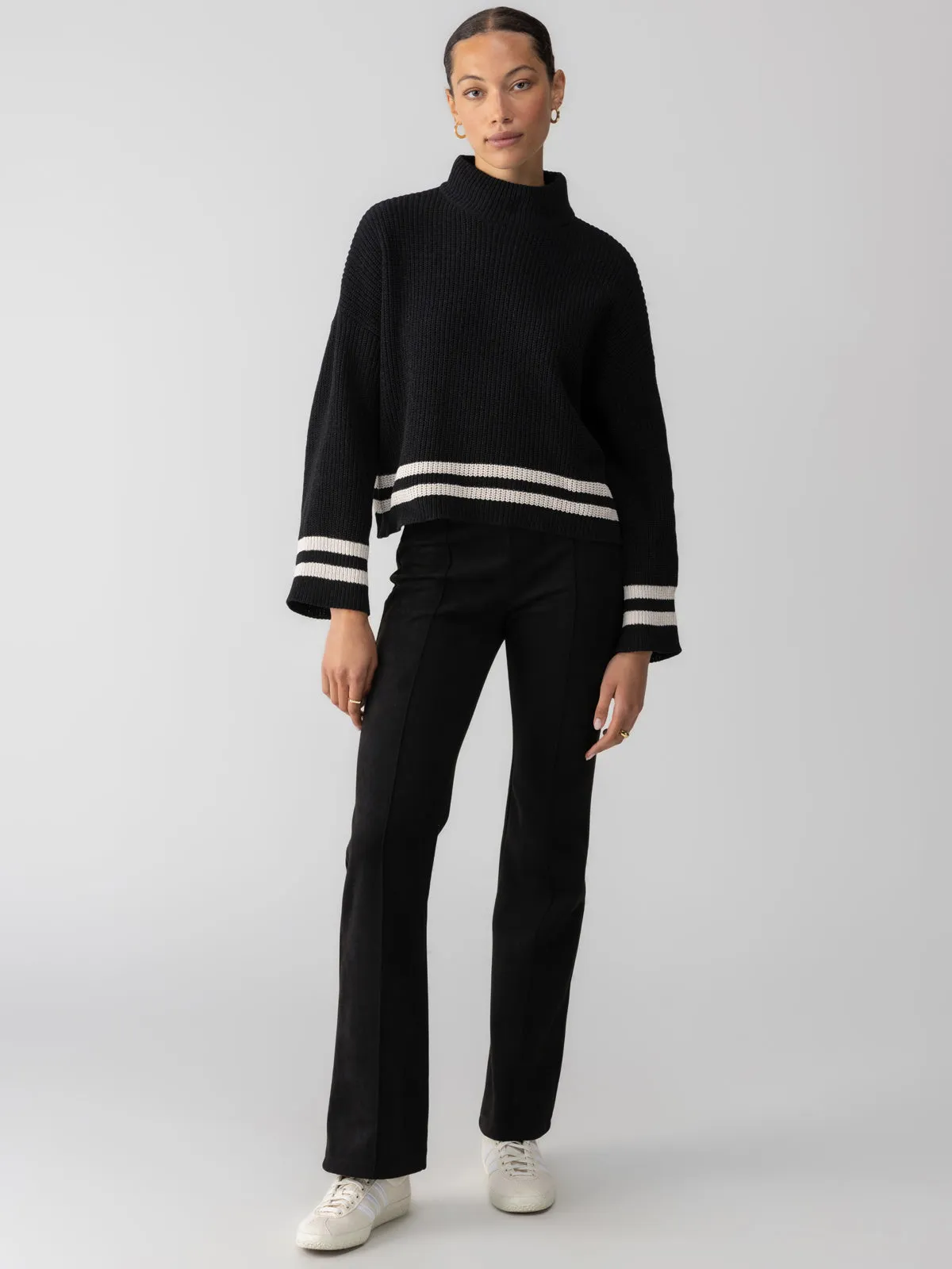 Stay Cozy Sweater Black Toasted Stripe