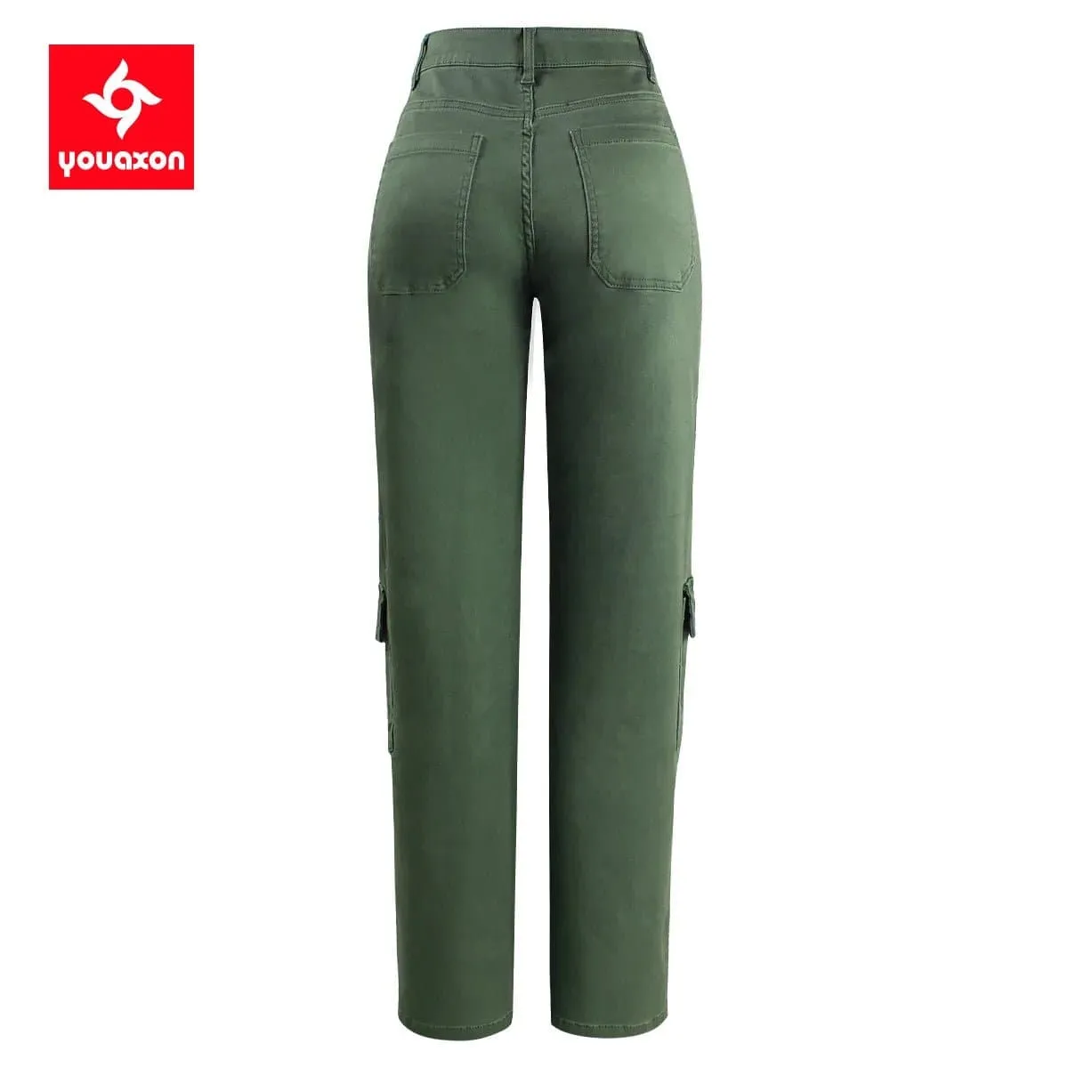 Stretchy Cargo Pants for Women - High Waist, Military Style, Ample Storage | youaxon