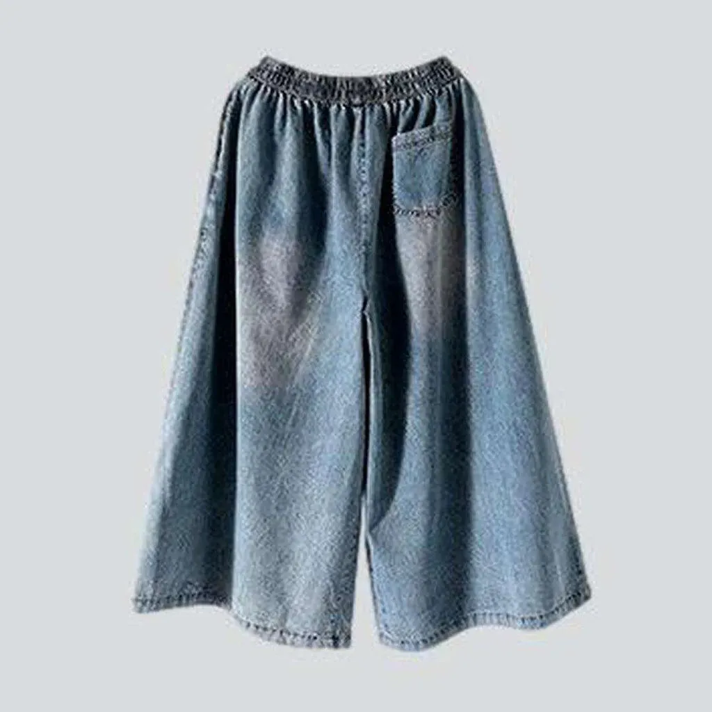 Stylish women's culottes denim pants