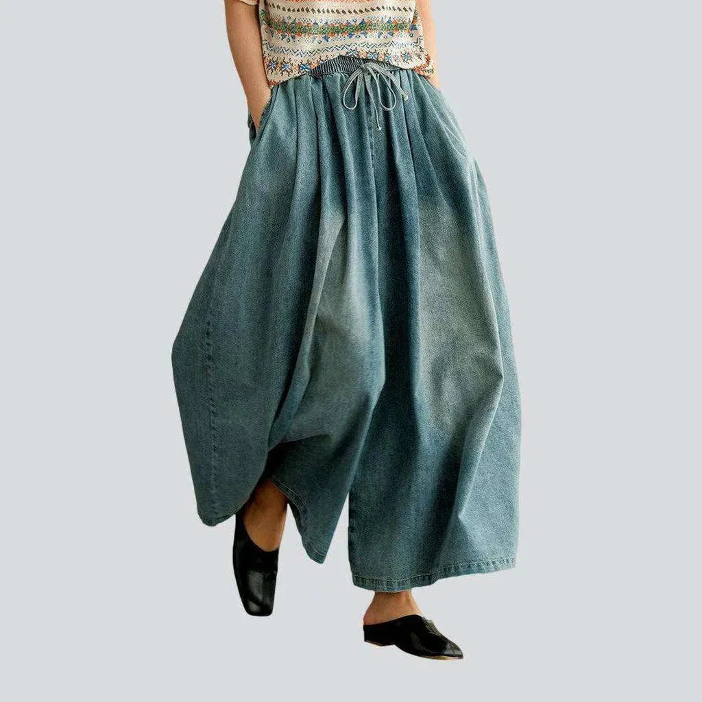 Stylish women's culottes denim pants