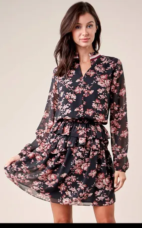 Sugar Lips Songbird Floral Flounce Dress