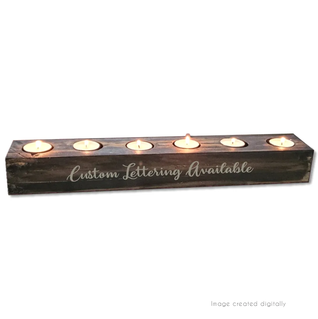 Tea Light Centerpiece | 18 inches long | Rubbed Ebony Finish