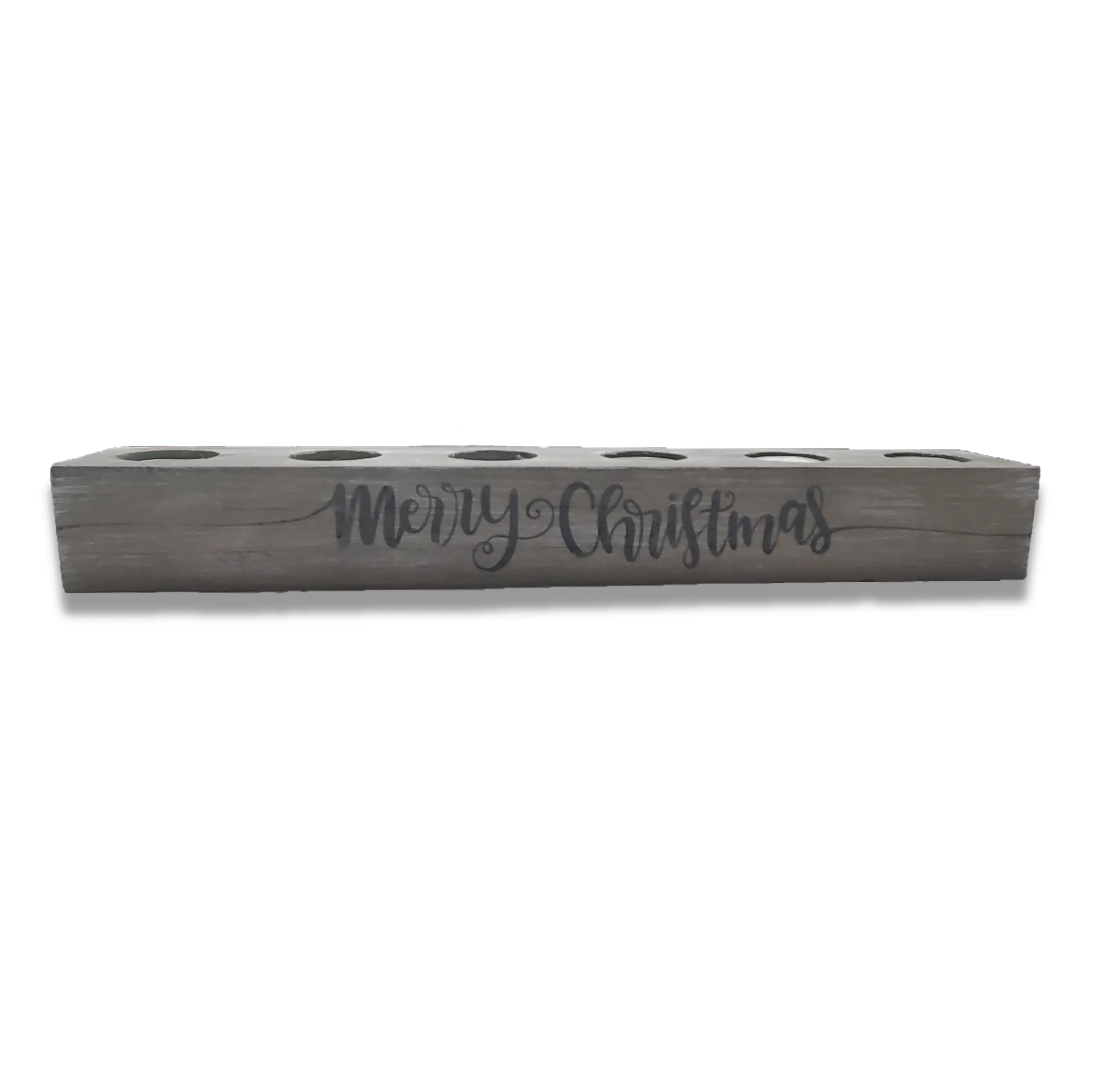 Tea Light Centerpiece | 18 inches long | Washed Gray Finish