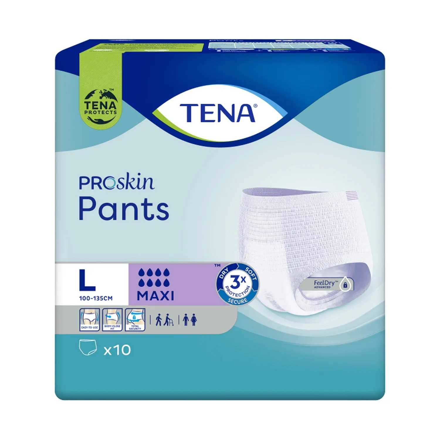 TENA Pants Maxi ProSkin Large - Comfortabele, Ademende Incontinentiebroekjes met Hoge Absorptie