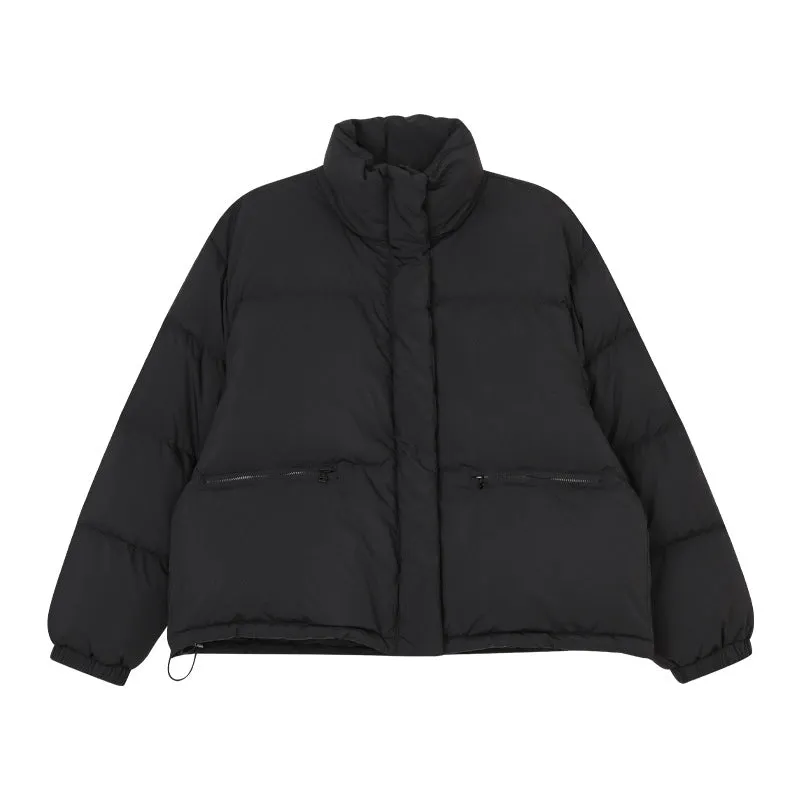 TG stand-up collar down jacket women's 2023 winter new loose warm thick coat 21613 (the same style as 18376)