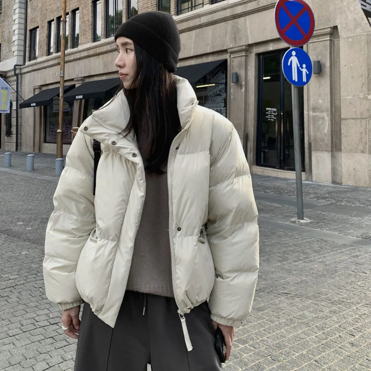 TG stand-up collar down jacket women's 2023 winter new loose warm thick coat 21613 (the same style as 18376)