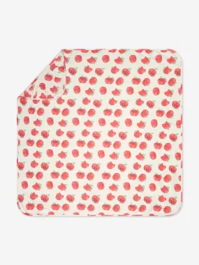 The Bonnie Mob Baby Apples Hooded Blanket in Red