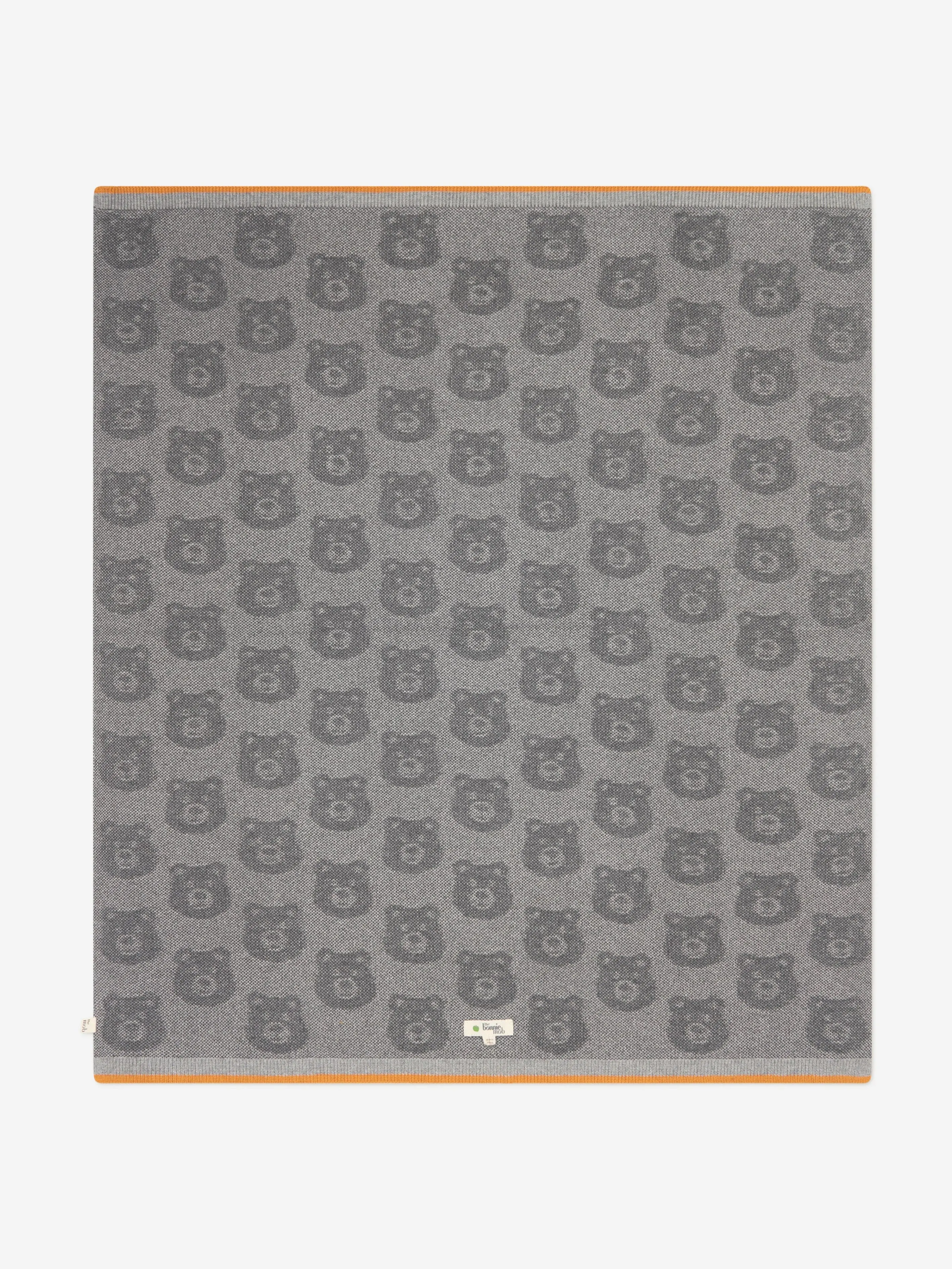 The Bonnie Mob Baby Bears Cashmere Knitted Blanket in Grey