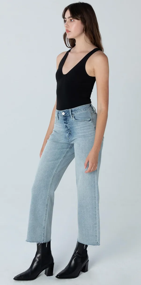 The Greta High Waist Culotte Denim - Bend