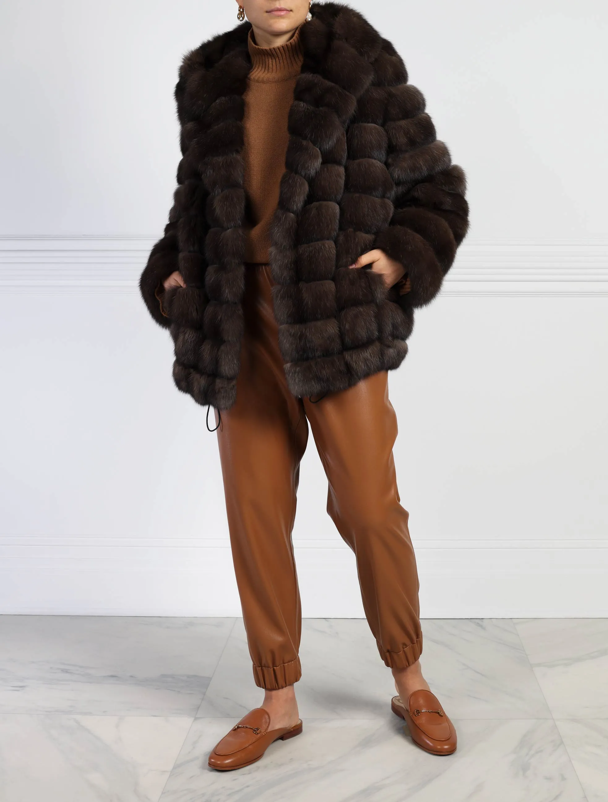 The Nadine Hooded Sable Fur Coat