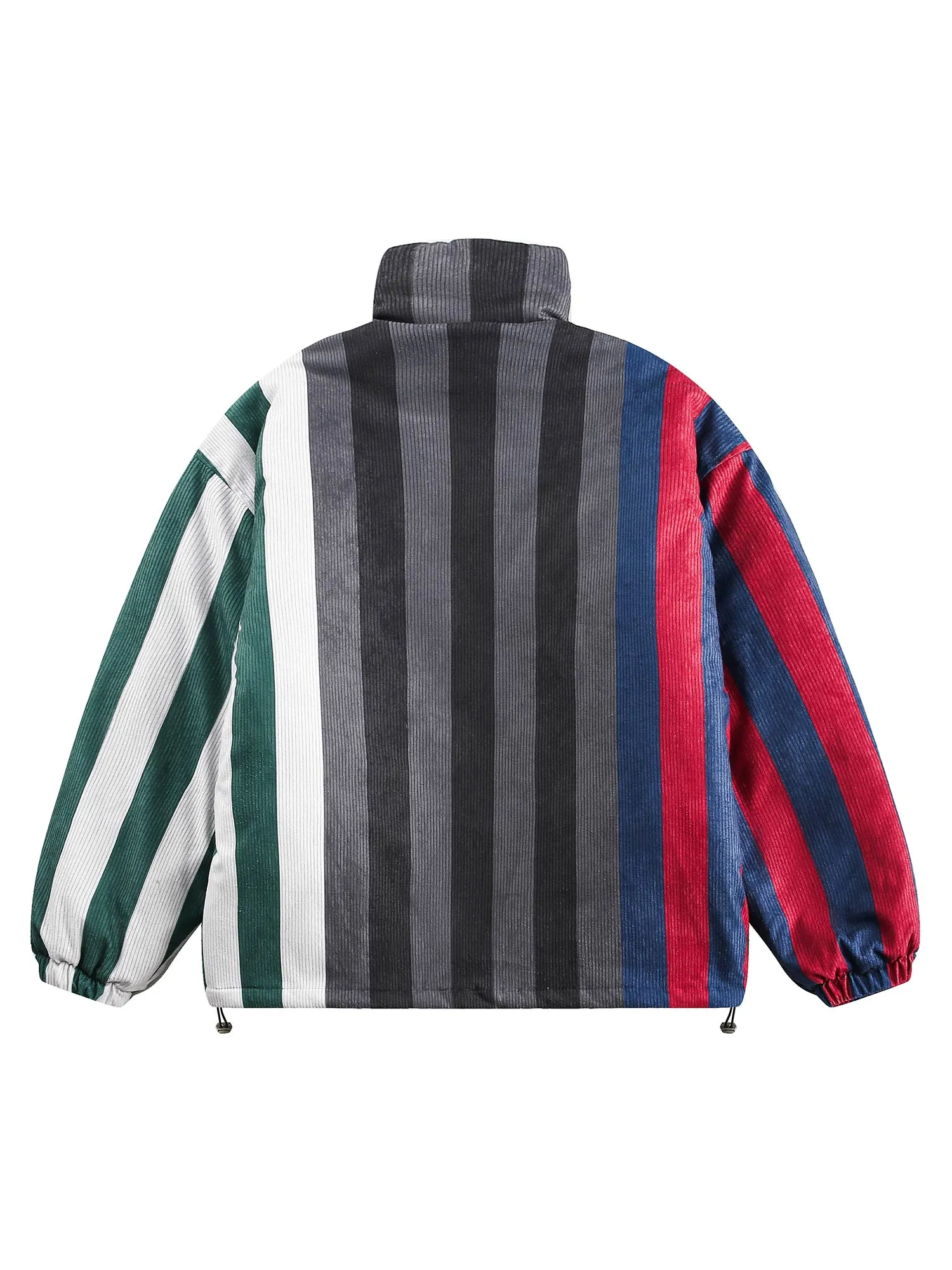 Thesupermade Corduroy Striped Contrast Cotton Coat