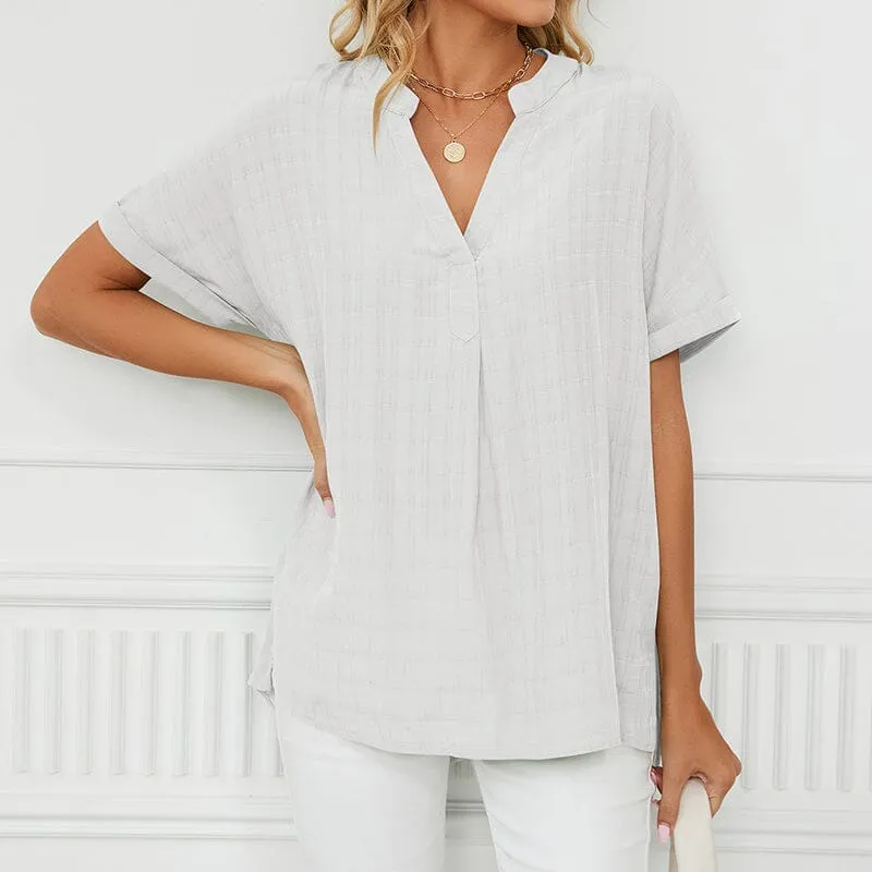 Thin V-neck Casual Shirt