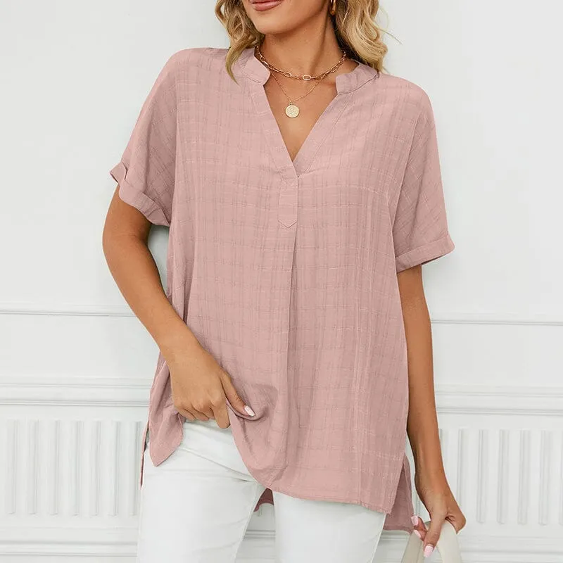 Thin V-neck Casual Shirt