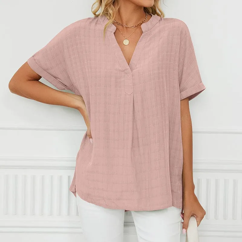 Thin V-neck Casual Shirt