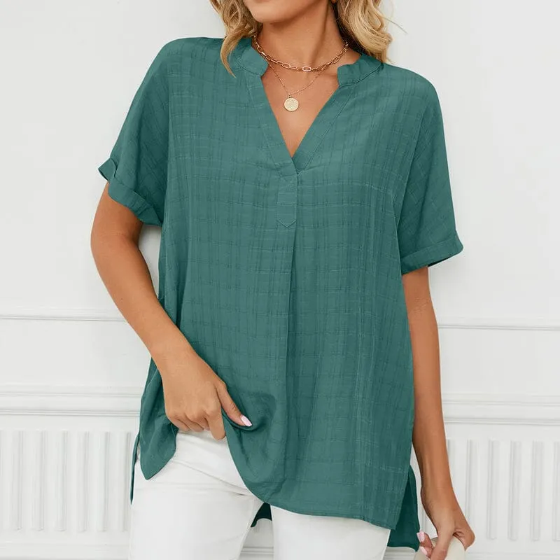 Thin V-neck Casual Shirt