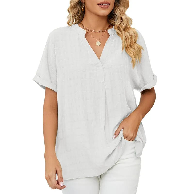 Thin V-neck Casual Shirt