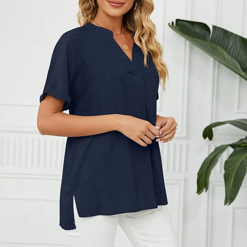 Thin V-neck Casual Shirt