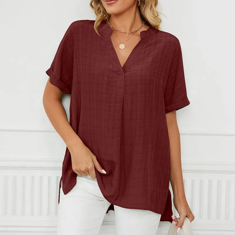 Thin V-neck Casual Shirt