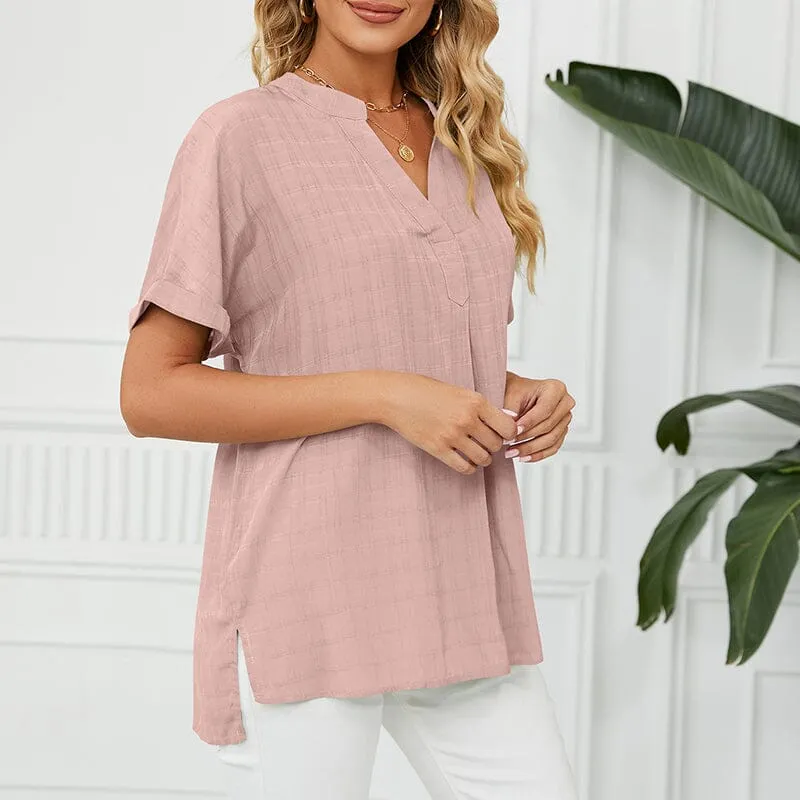 Thin V-neck Casual Shirt