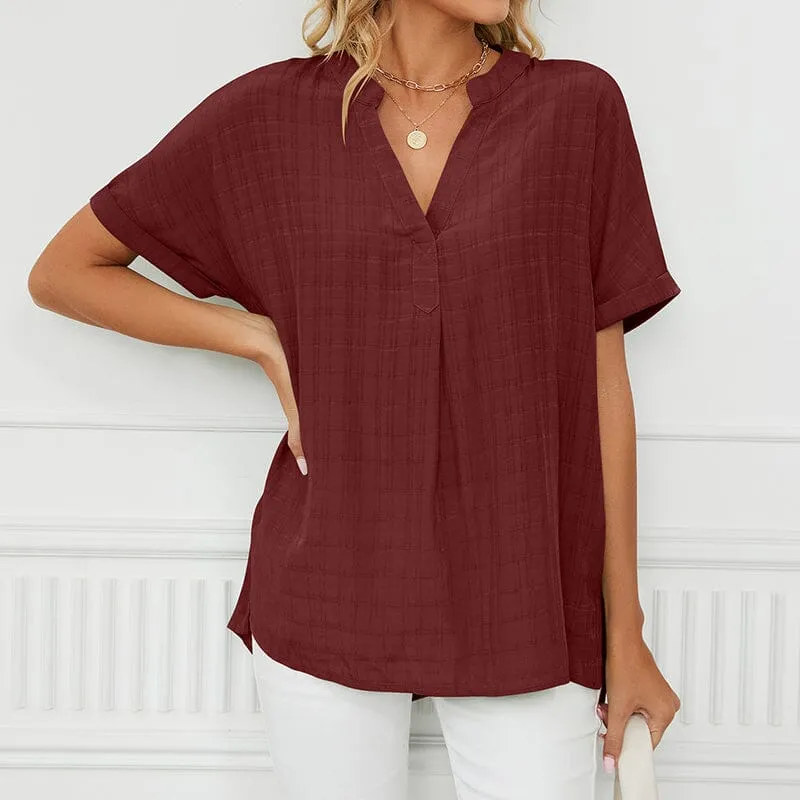 Thin V-neck Casual Shirt