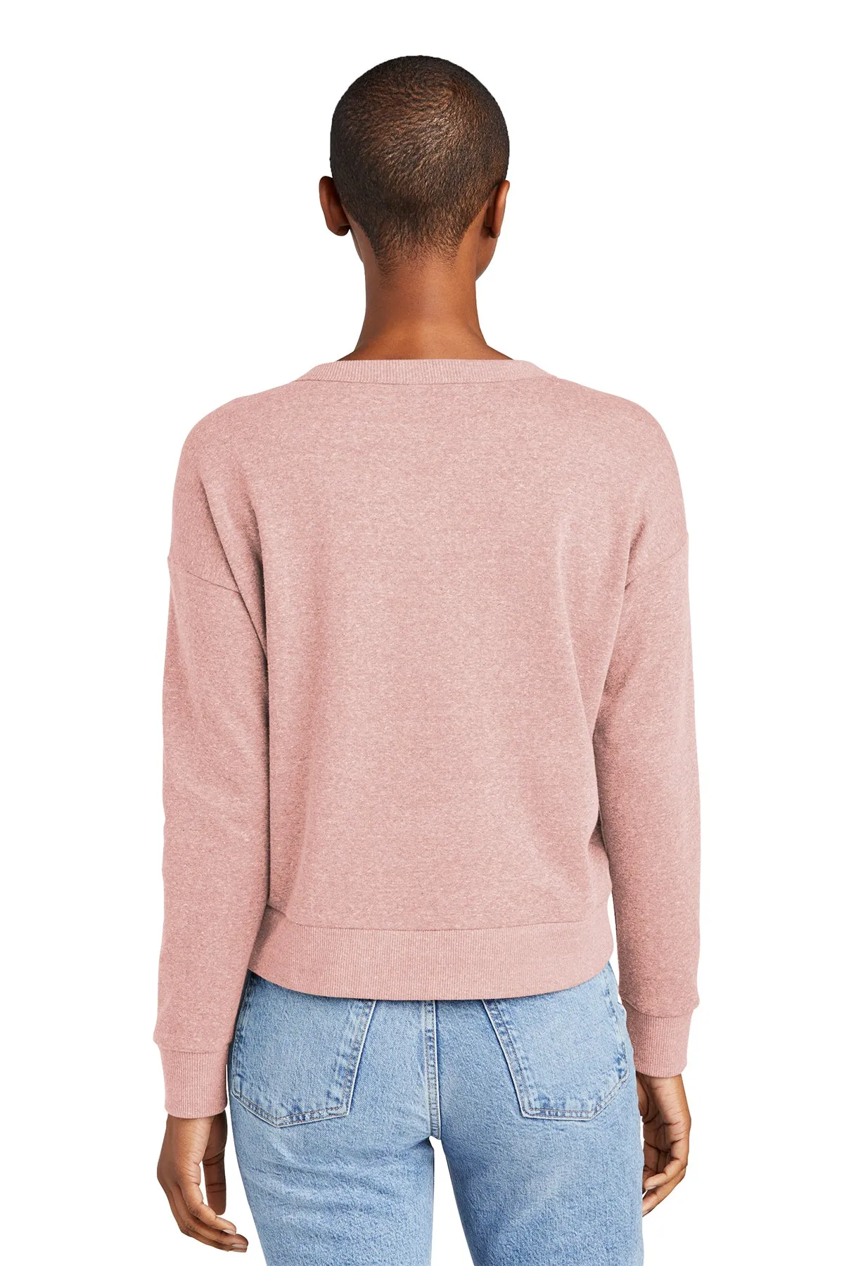 Tracey Perfect Tri Fleece V-neck Sweatshirt - Blush Frost