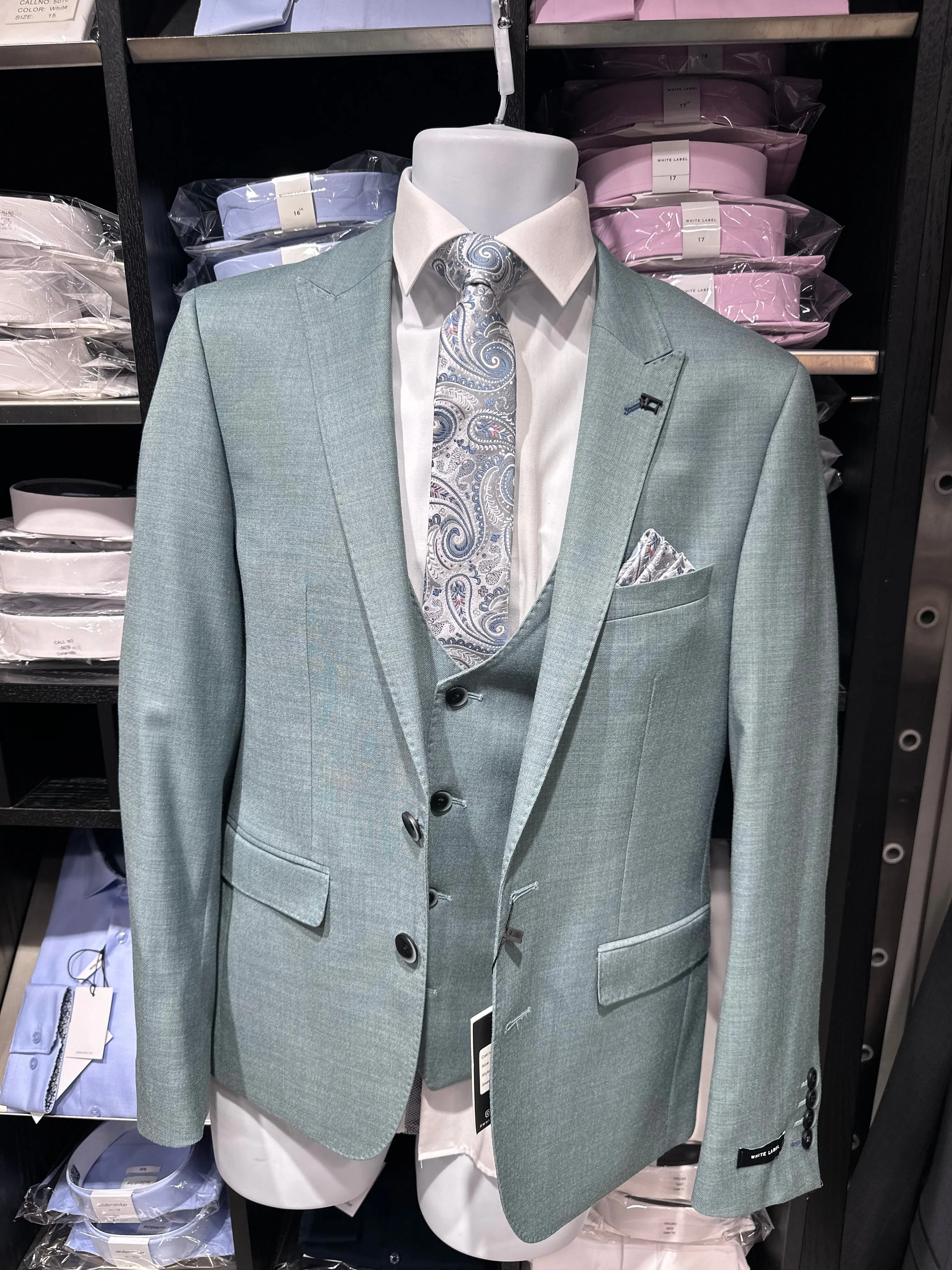 White Label Light Green Suit