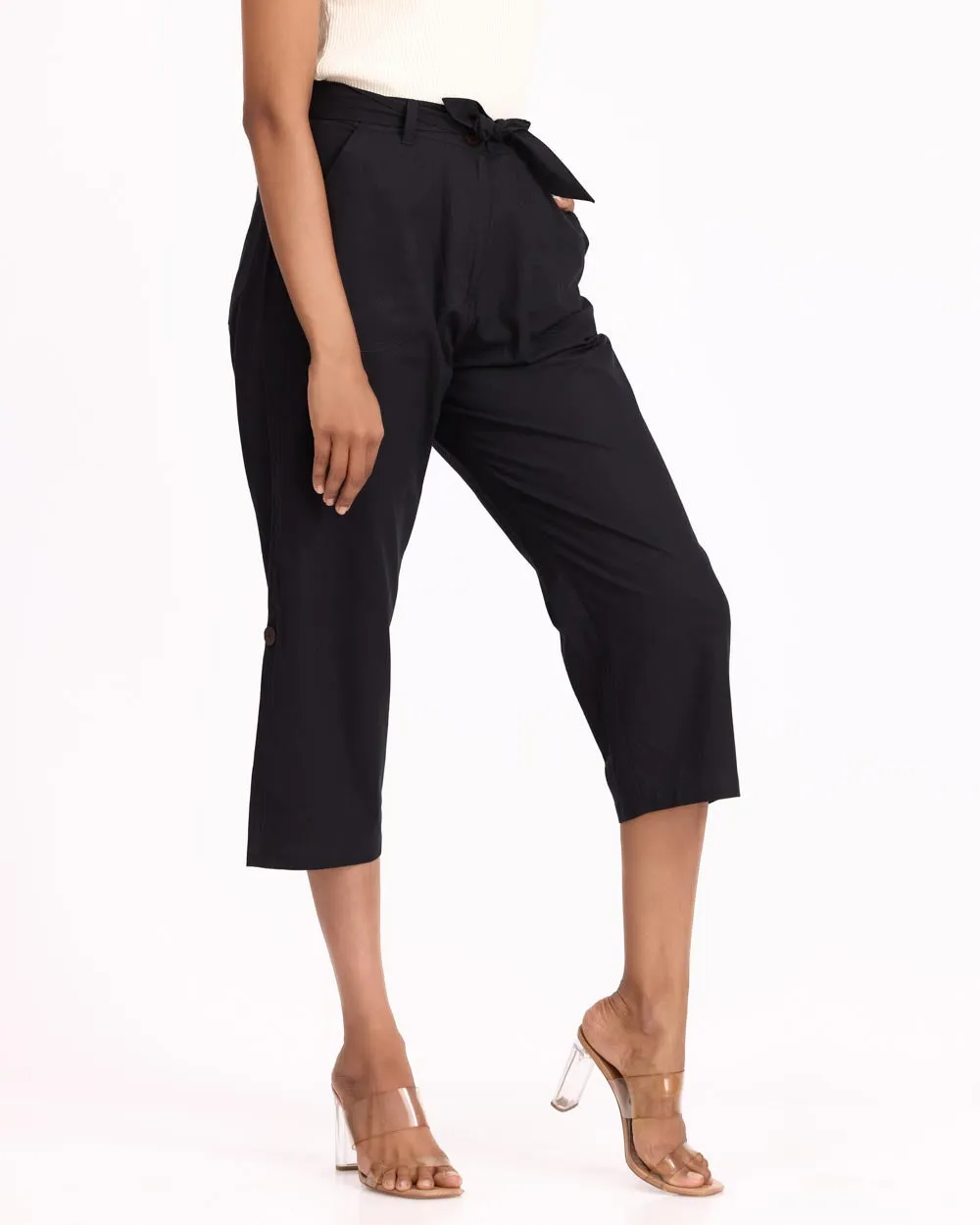 Women Culottes Pants - Black