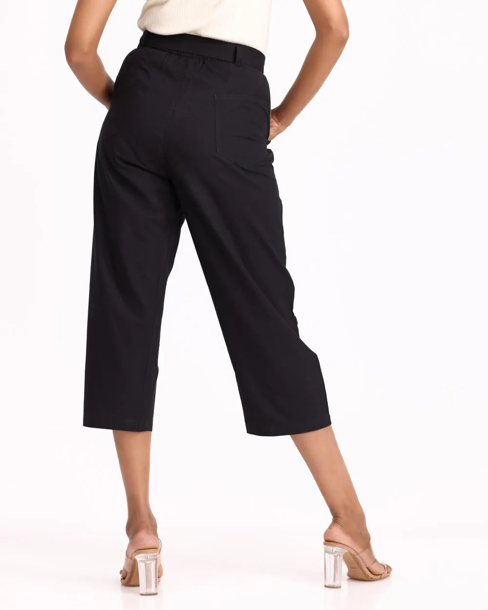 Women Culottes Pants - Black