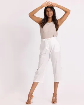 Women Culottes Pants - White