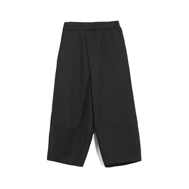 Women's Black Elastic Waist Trousers