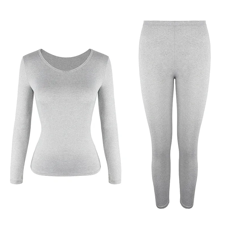 Women's Fleece Lined Thermal Underwear Set Soft Top Bottom 2 Pieces Keep Short Eye Catching