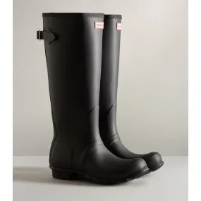 Women's Original Tall Back Adjustable Wellington Boots - Black by Hunter