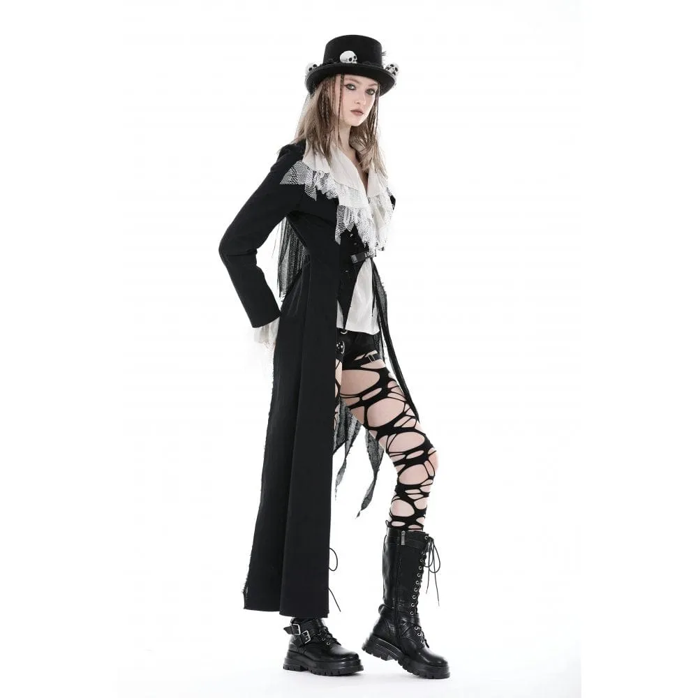 Women's Punk Irregular Distressed Coat with Belt