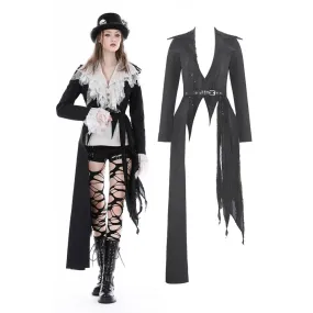 Women's Punk Irregular Distressed Coat with Belt