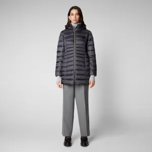 Women's Reese Hooded Puffer Coat in Ebony Grey