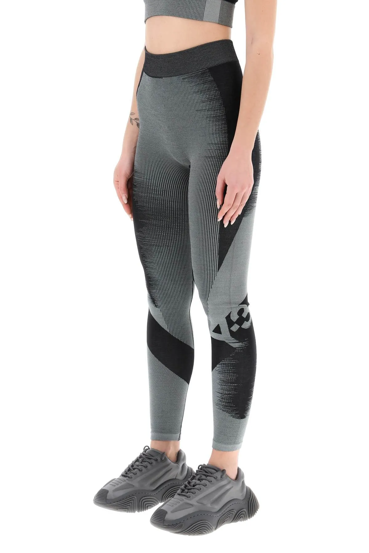 Y-3 two-tone knit leggings