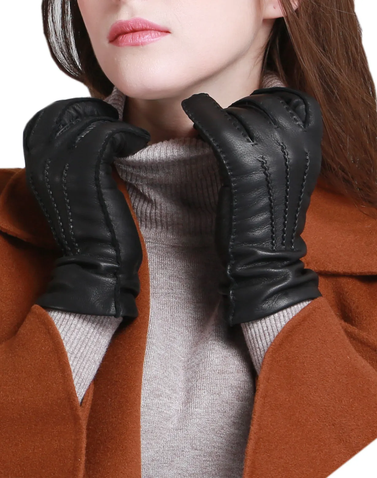 YISEVEN Women's  Lined Deerskin Leather Gloves