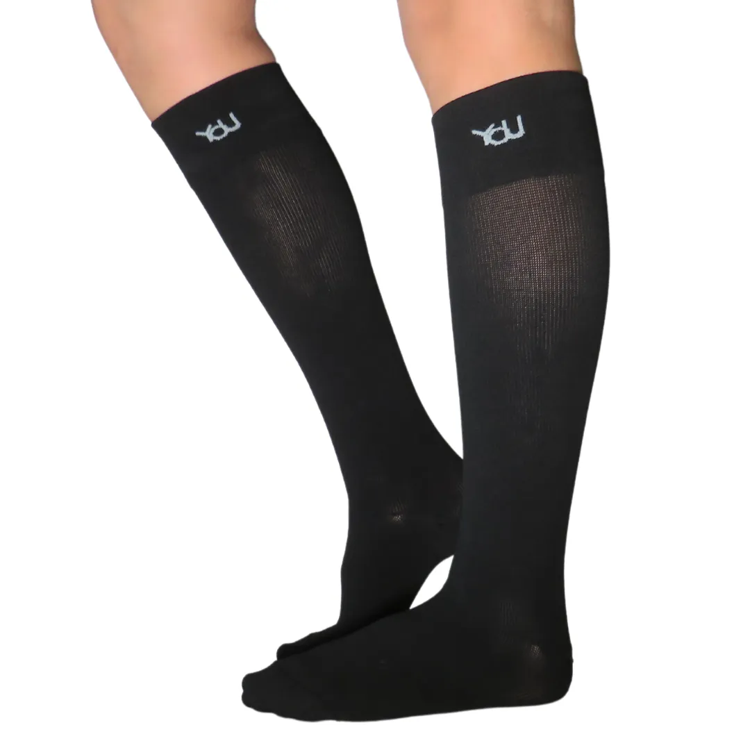 YoU Compression® Black Knee High 20-30 mmHg