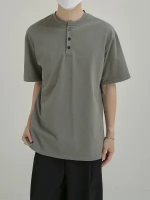 Zhou Thin Henley Collared T-Shirt